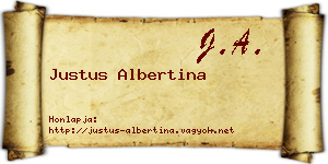 Justus Albertina névjegykártya